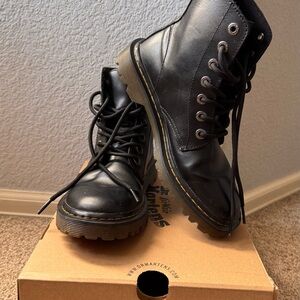 Dr. Martens Black Leather Lace-Up Boots